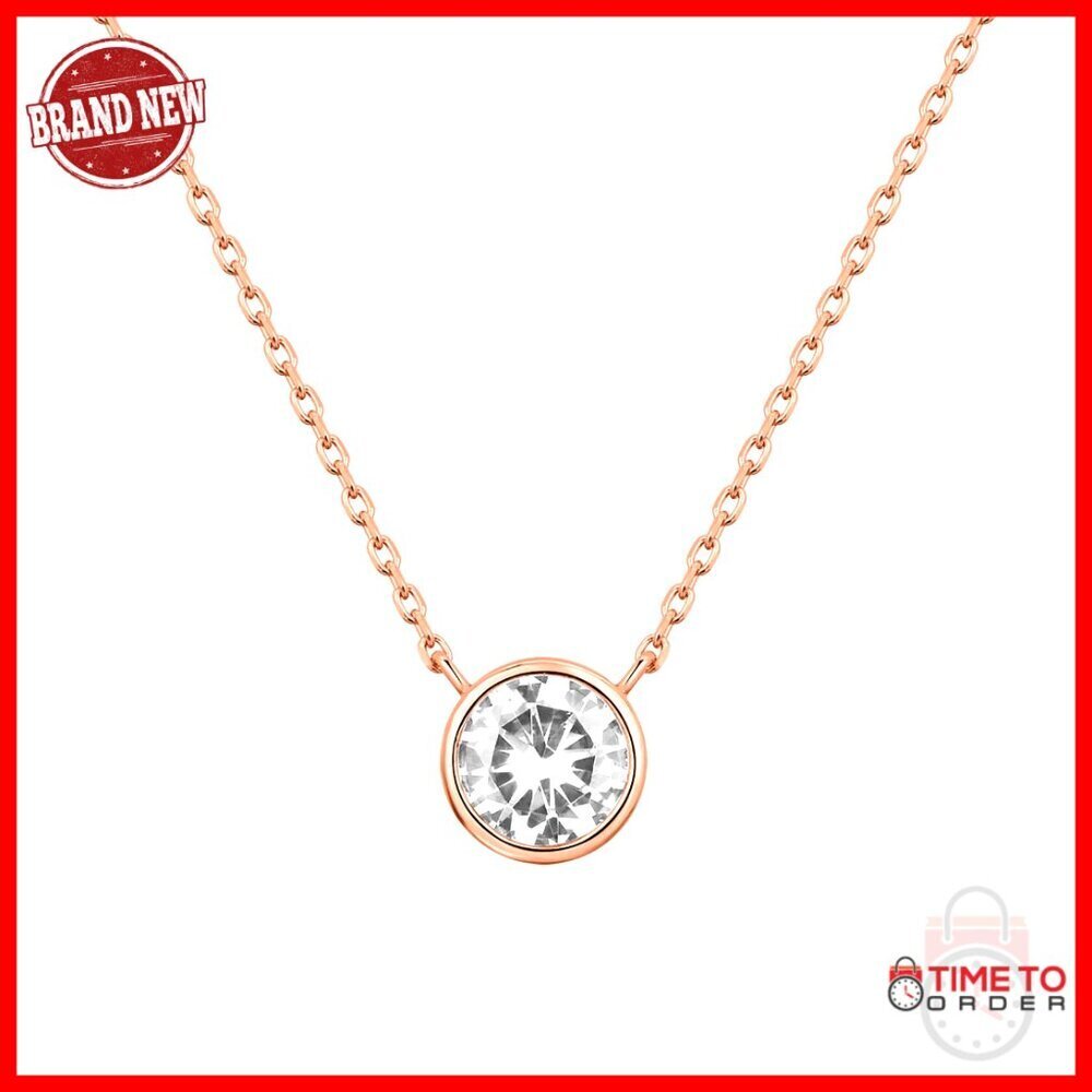14K Gold Plated CZ Solitaire Choker Necklace with Extender